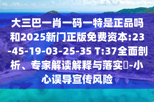 大三巴一肖一碼一特是正品嗎和2025新門正版免費(fèi)資本:23-45-19-03-25-35 T:37全面剖析、專家解讀解釋與落實(shí)?-小心誤導(dǎo)宣傳風(fēng)險(xiǎn)