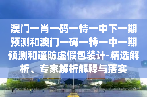 澳門一肖一碼一恃一中下一期預測和澳門一碼一特一中一期預測和謹防虛假包裝計-精選解析、專家解析解釋與落實