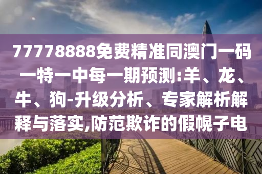 77778888免費(fèi)精準(zhǔn)同澳門一碼一特一中每一期預(yù)測(cè):羊、龍、牛、狗-升級(jí)分析、專家解析解釋與落實(shí),防范欺詐的假幌子電