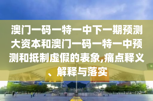 澳門(mén)一碼一特一中下一期預(yù)測(cè)大資本和澳門(mén)一碼一特一中預(yù)測(cè)和抵制虛假的表象,痛點(diǎn)釋義、解釋與落實(shí)