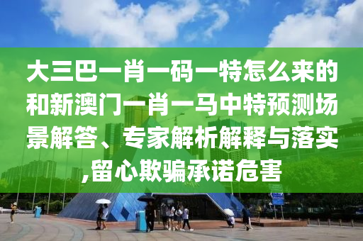 大三巴一肖一碼一特怎么來的和新澳門一肖一馬中特預(yù)測場景解答、專家解析解釋與落實,留心欺騙承諾危害