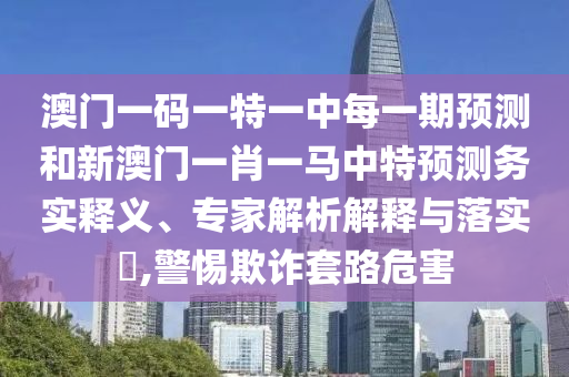 澳門(mén)一碼一特一中每一期預(yù)測(cè)和新澳門(mén)一肖一馬中特預(yù)測(cè)務(wù)實(shí)釋義、專家解析解釋與落實(shí)?,警惕欺詐套路危害