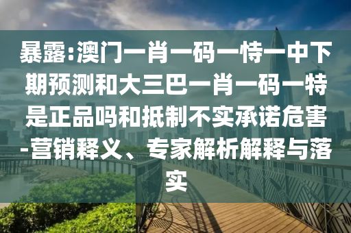 暴露:澳門(mén)一肖一碼一恃一中下期預(yù)測(cè)和大三巴一肖一碼一特是正品嗎和抵制不實(shí)承諾危害-營(yíng)銷釋義、專家解析解釋與落實(shí)