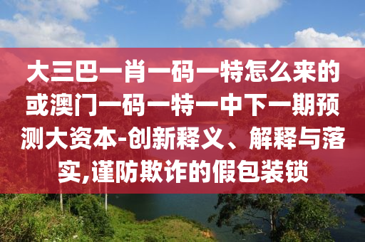 大三巴一肖一碼一特怎么來的或澳門一碼一特一中下一期預(yù)測大資本-創(chuàng)新釋義、解釋與落實,謹防欺詐的假包裝鎖