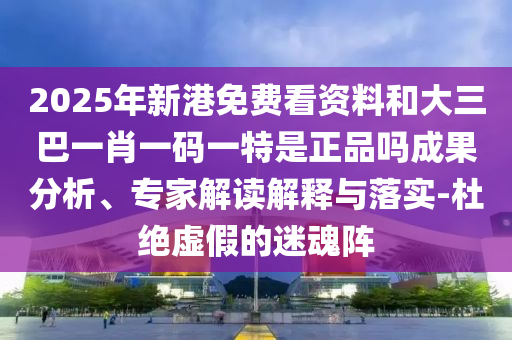 2025年新港免費看資料和大三巴一肖一碼一特是正品嗎成果分析、專家解讀解釋與落實-杜絕虛假的迷魂陣